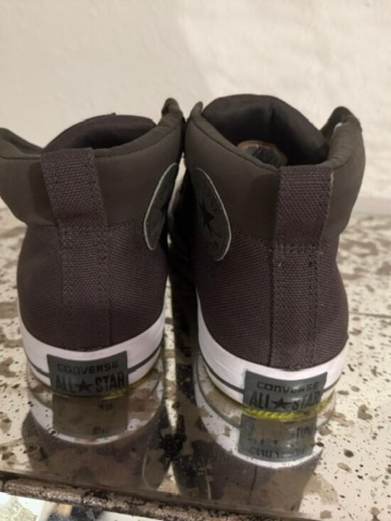 Converse Mid Canvas Men Olive Sneakers  w/Neon Lime  Sole Size 11 main image 7